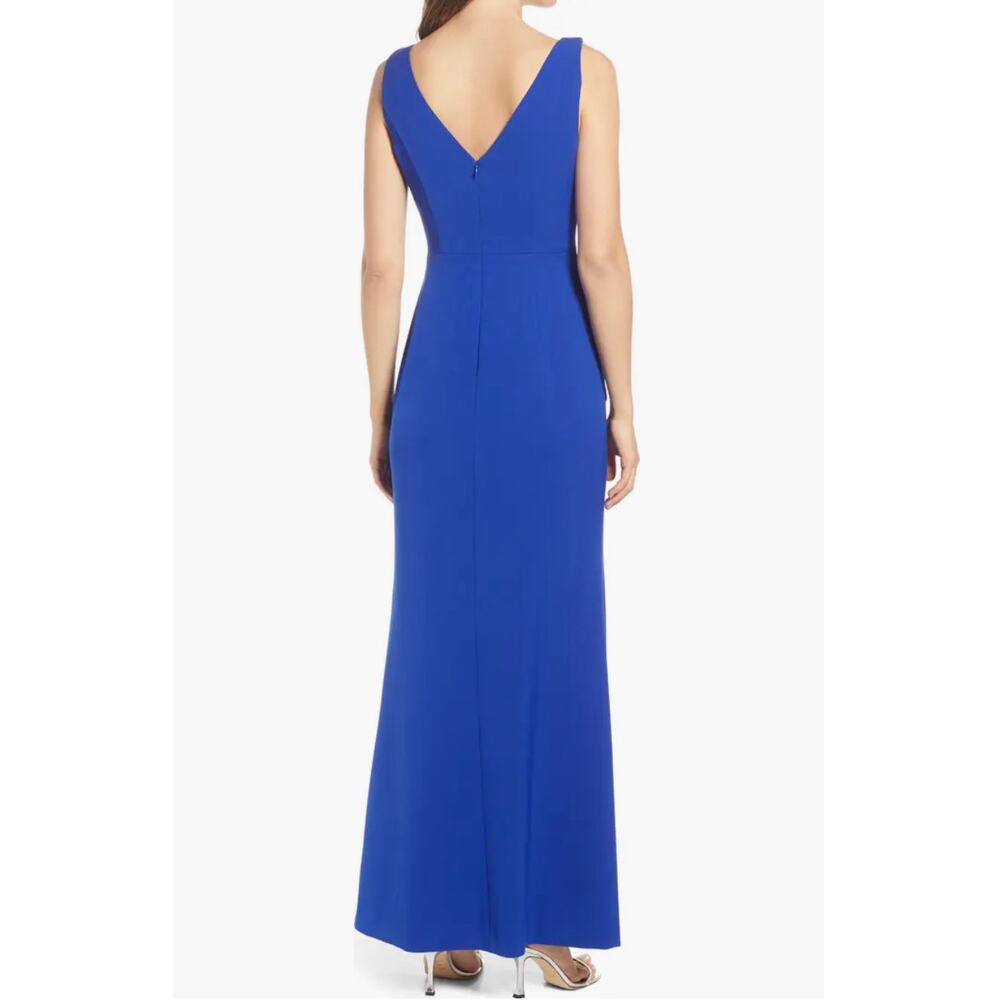 Eliza J Ruffle Front Cobalt Blue Gown - Picture 3 of 13
